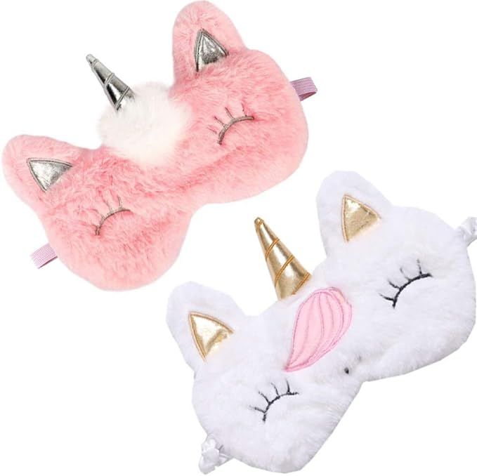 [2 Pack] Sleep mask for Kids, Pragovle Unicorn Sleeping Mask Cute, Blindfold Eyeshade for Kids an... | Amazon (US)