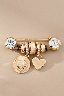 Charmed Crystal Paperclip Brooch | Anthropologie (US)