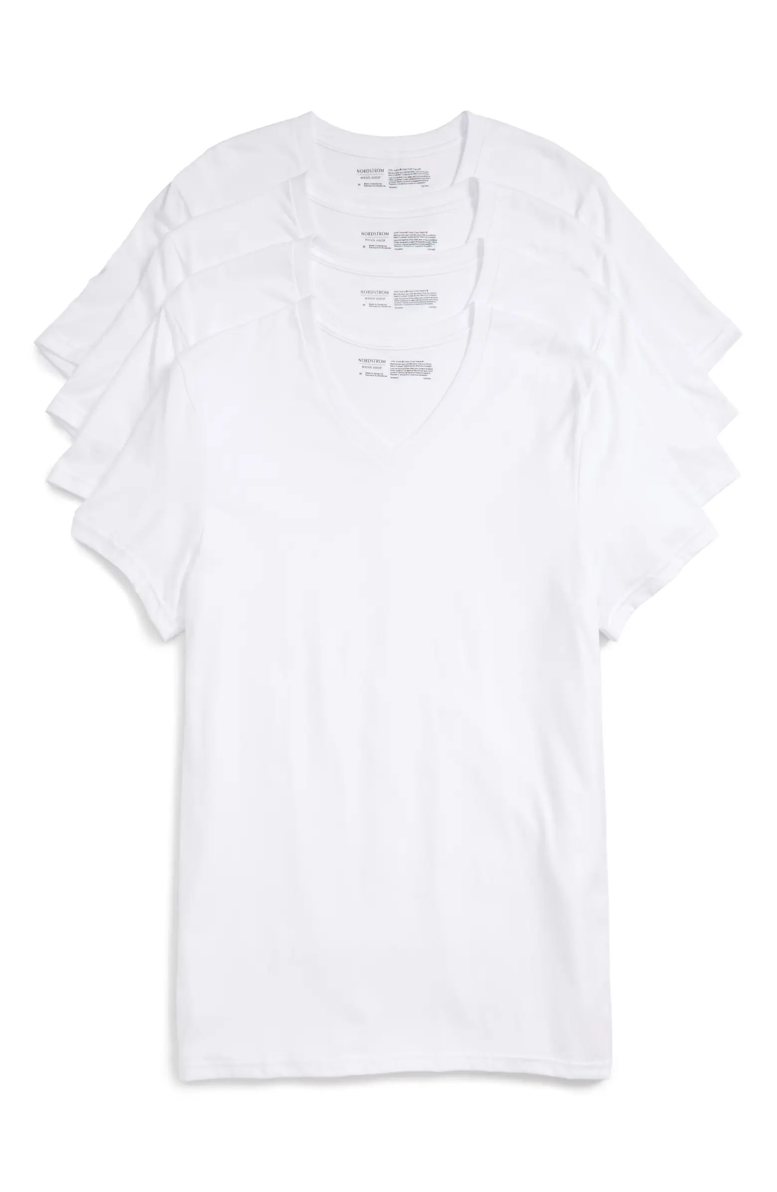 4-Pack Trim Fit Supima® Cotton V-Neck T-Shirts | Nordstrom Canada