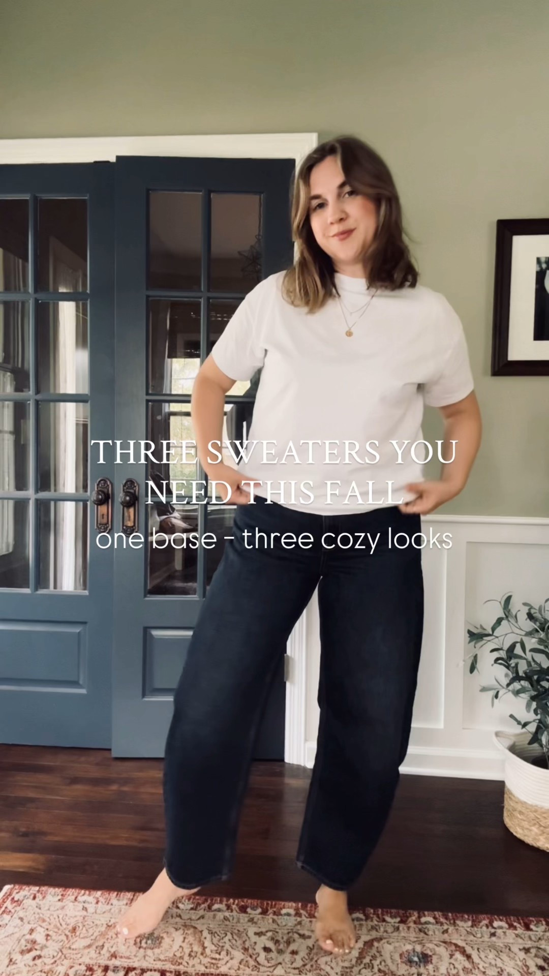 Three of my favorite Fall Sweater from Quince 

Cotton Crewneck - comes in lots of pretty colors - this one is ivory - tts

Cashmere Crewneck- beautiful quality for an amazing price - i have this is chocolate brown and this new color- this one is up a size
 
Cashmere Cardigan - love the ribbed texture - i also have this in two colors now - i go down a size in this one :) 

Jeans- Gap - up a size 
Tee- Old Navy 
Shoes- Freda Salvador - sizes 8 and up go up a half size 
Belt- Target 
Bag- Clare V

#LTKSeasonal #LTKStyleTip #LTKFallSale