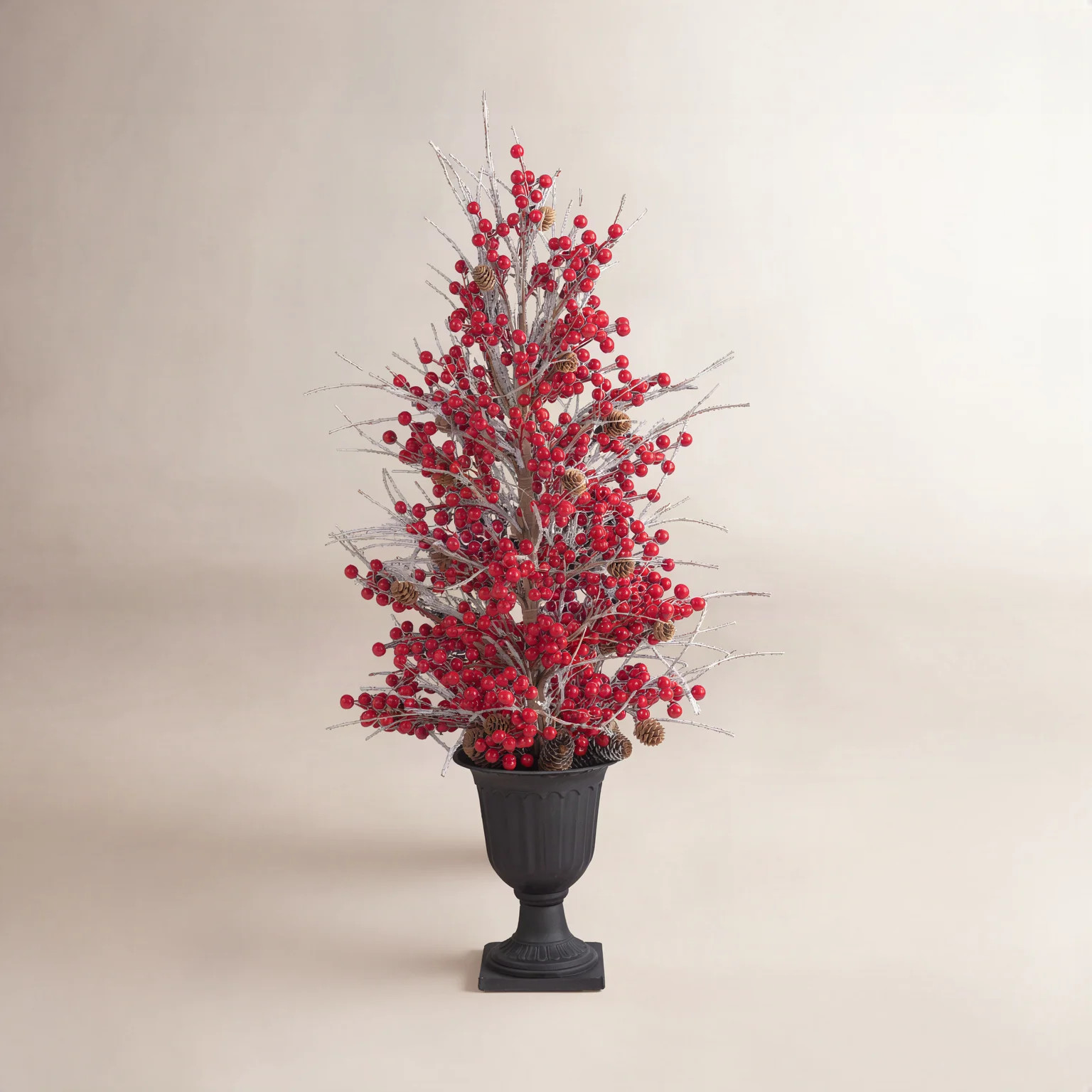 36"H Christmas Lighted Berry Porch Tree with Lights and Timer | Wayfair North America