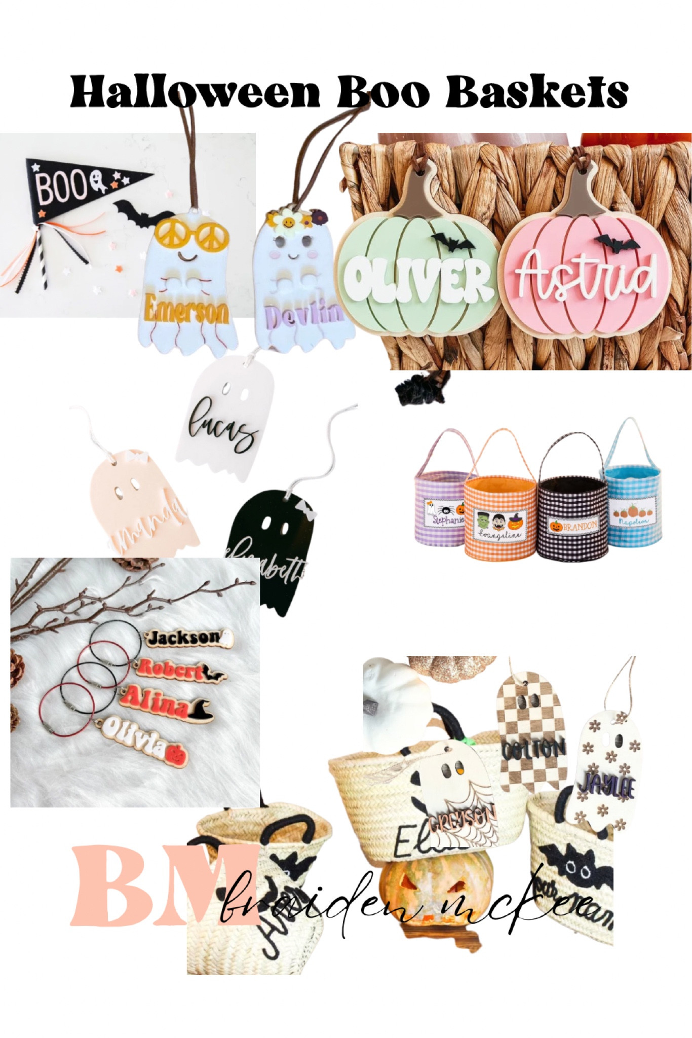 Retro groovy Halloween boo basket ideas. Halloween boo basket personalized name tags. 

#LTKkids #LTKfamily #LTKSeasonal