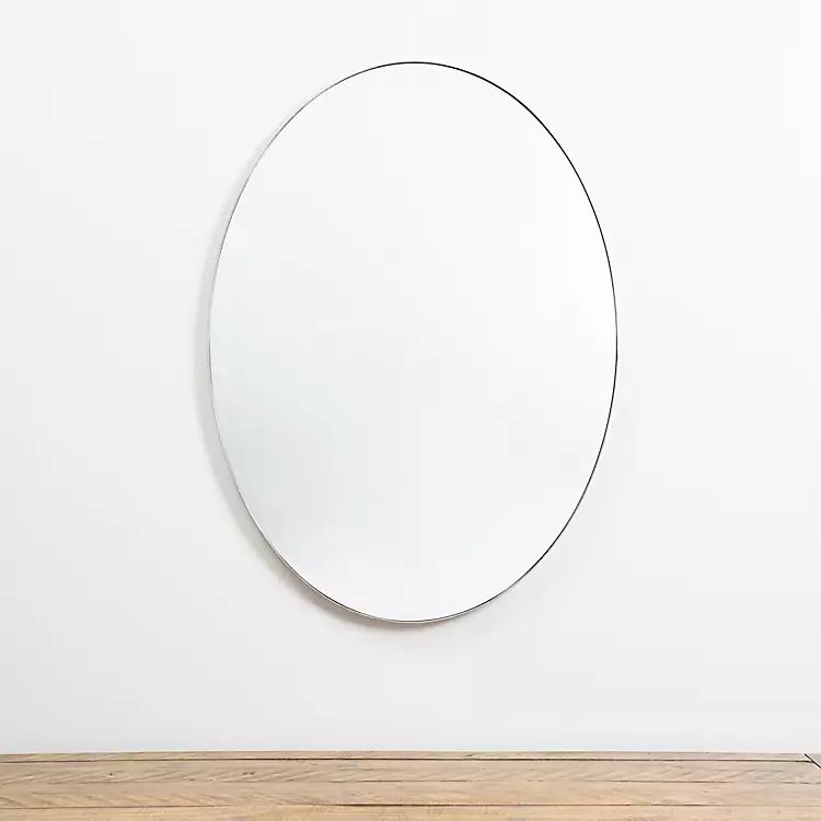 Silver Linear Oval Metal Wall Mirror | Kirkland's Home