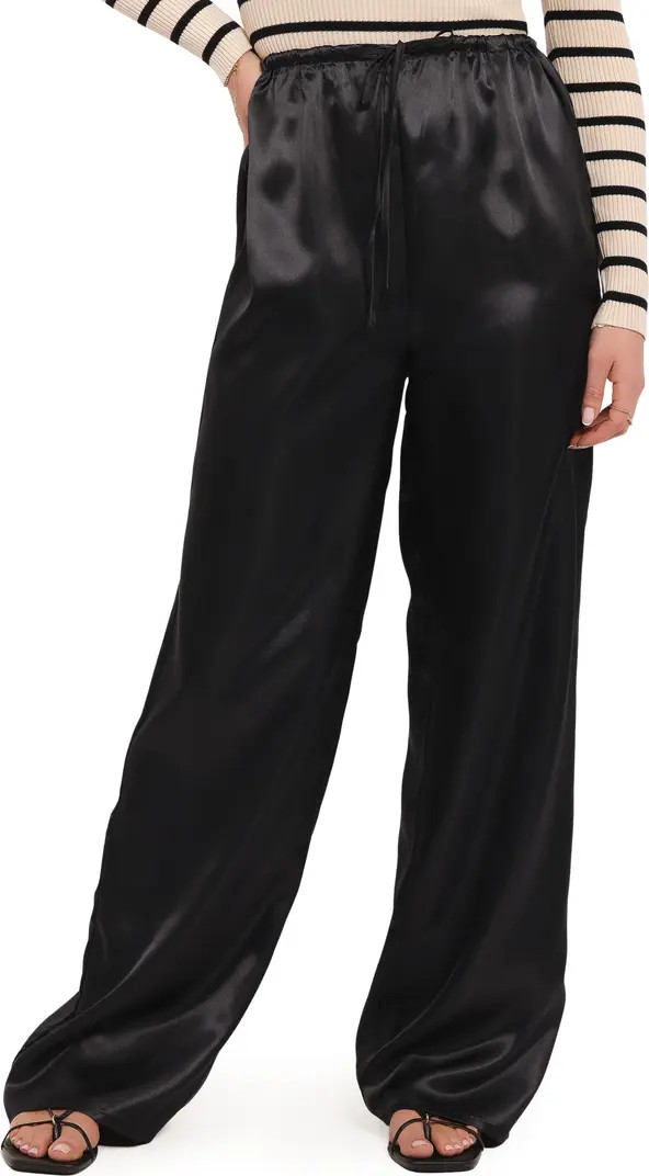 Danae Wide Leg Satin Pants | Nordstrom