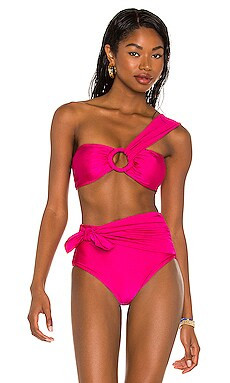 PatBO One Shoulder Bikini Top in Pink from Revolve.com | Revolve Clothing (Global)