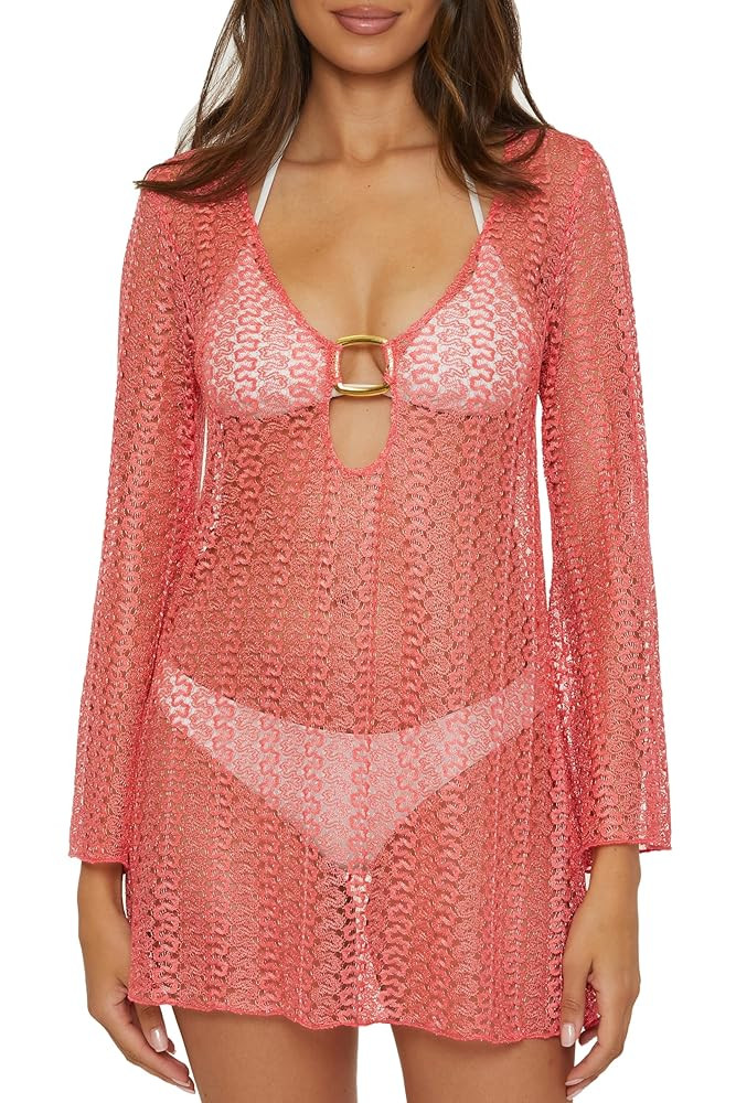 BECCA Women's Paradise Buckle Tunic, Plunge Neck, Casual, Beach Cover Ups | Amazon (US)