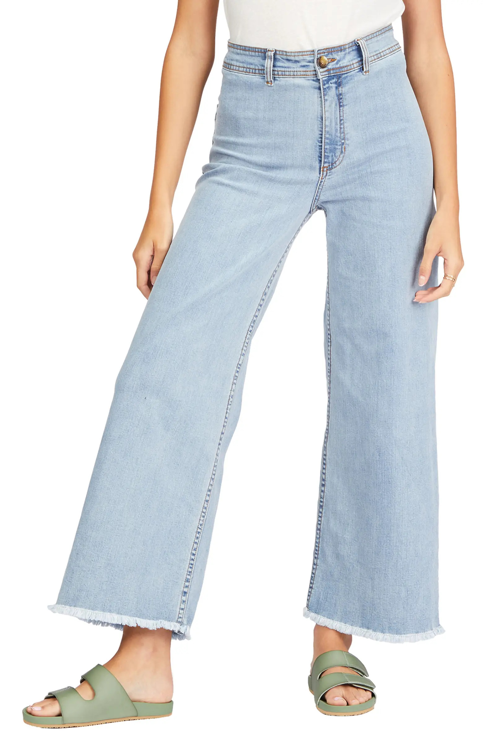 Free Fall Fray Hem Stretch Wide Leg Jeans | Nordstrom