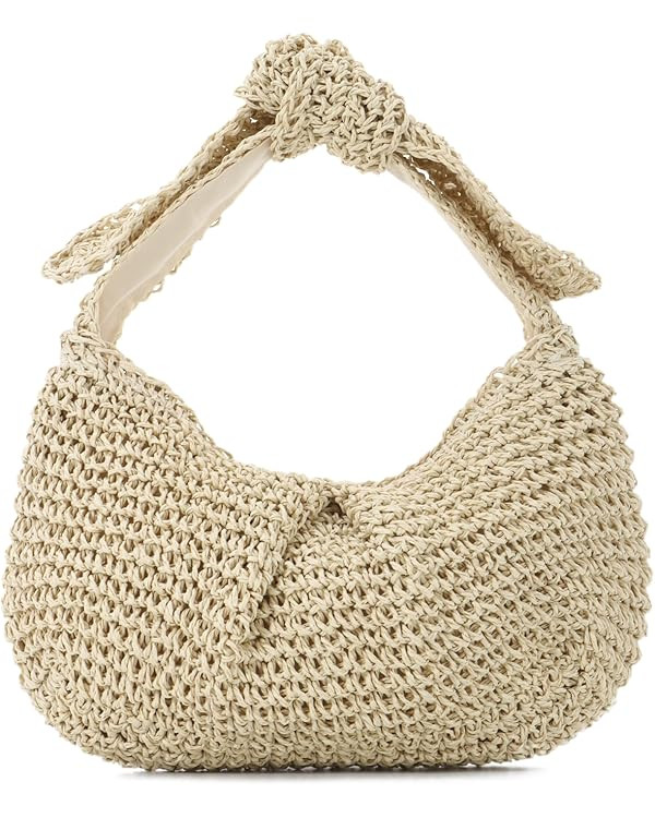 Lanpet Summer Straw Bag for Women Small Hobo Shoulder Bag Bowknot Tote Top Handle Summer Beach Pu... | Amazon (US)