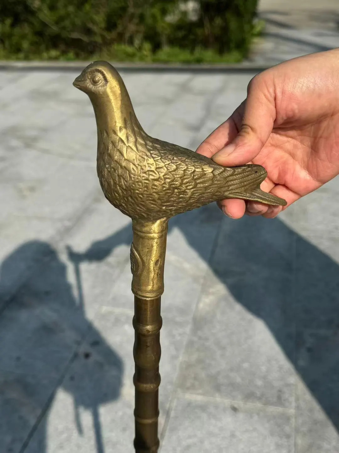 Vintage Copper bird Head Cane, Bronze Walking Stick, Metal Sport Sticks, Grounding Walking Stick,... | Etsy (US)