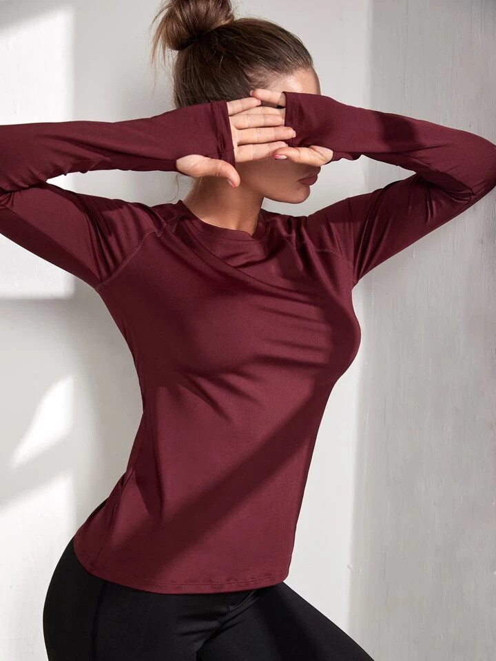 Yoga Basic Absorbs Sweat Breathable Sports Tee | SHEIN