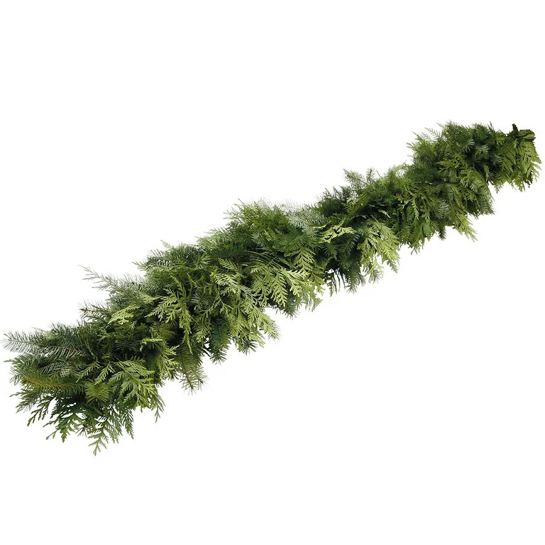 Van Zyverden Live Fresh Cut Pacific Northwest Douglas & Cedar Mix 10 ft Coil Holiday Garland | Walmart (US)