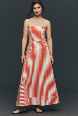Aston Studio Strapless Denim Maxi Dress | Anthropologie (US)