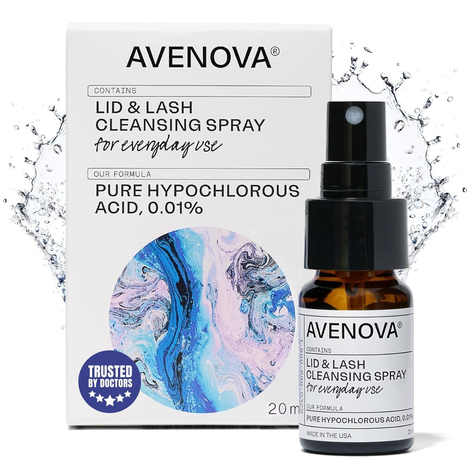 Avenova Eyelid and Eyelash Cleanser Spray - 20ml Bottle - Gentle Everyday Pure Hypochlorous Acid ... | Amazon (US)
