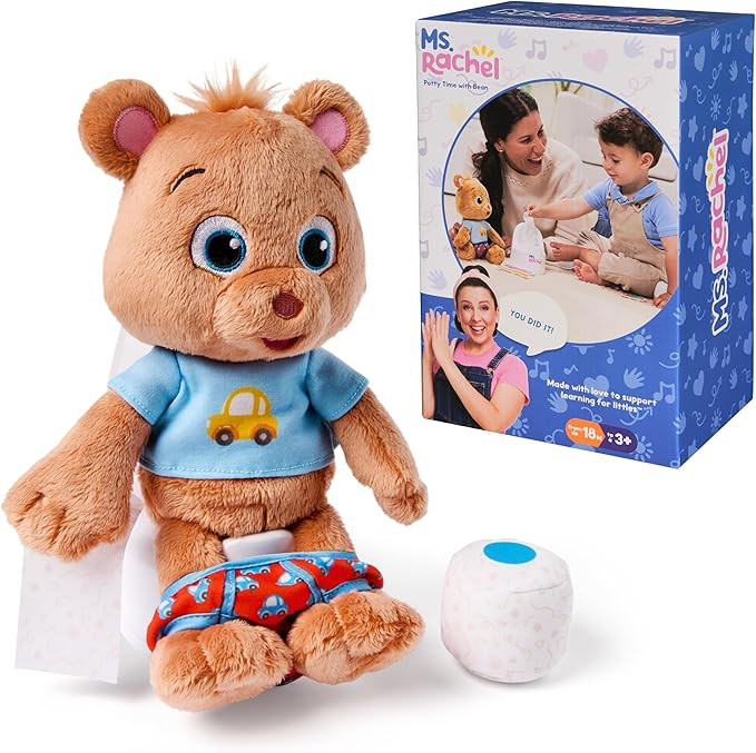 Ms. Rachel Potty Time with Bean, 11” Plush Teddy Bear with Play Toilet & Accessories, Toddler T... | Amazon (US)
