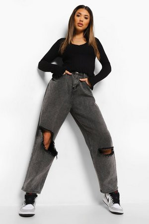 Ruffle V Neck Jumper | Boohoo.com (UK & IE)