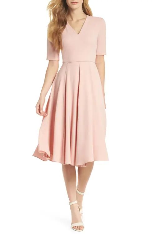 Gal Meets Glam Collection Edith City Crepe Fit & Flare Dress (Nordstrom Exclusive) | Nordstrom