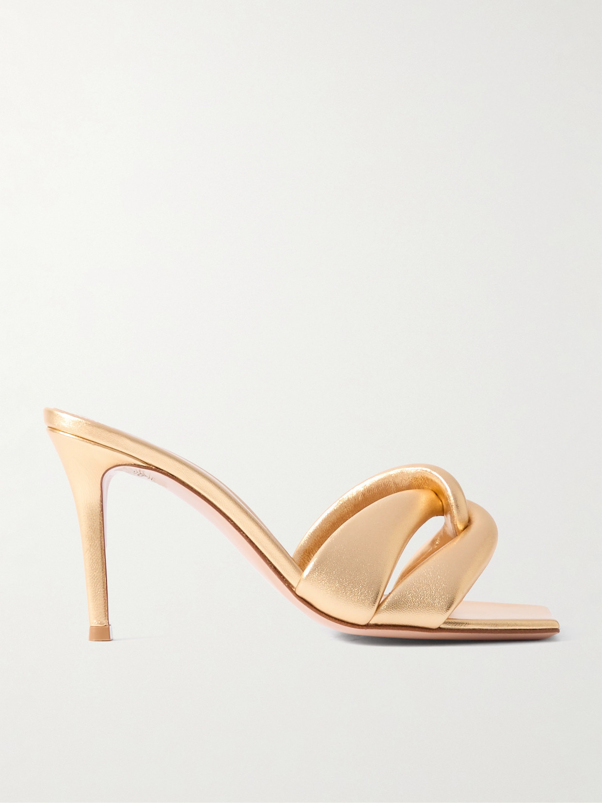 Gianvito Rossi - Amour 85 Leather Mules - Gold | NET-A-PORTER (US)