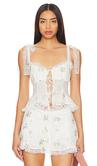 Kinsley Eyelet Top in White | Revolve Clothing (Global)