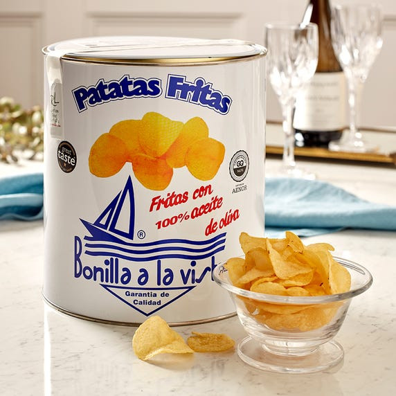 Bonilla a La Vista Patatas Fritas Crisp Tin, Vegan, 500g | Fortnum & Mason