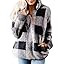 ZESICA Women's Plaid Long Sleeve Zipper Sherpa Fleece Sweatshirt Pullover Jacket Coat | Amazon (US)