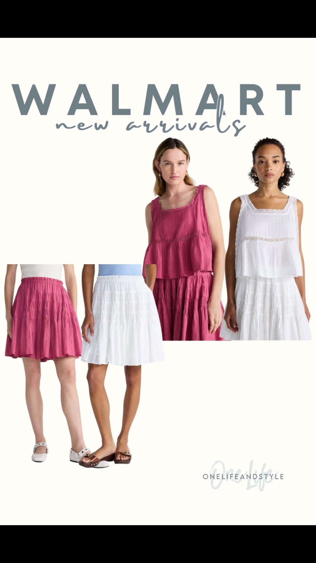 Walmart new arrivals - cotton tanks with lace and cotton skirts.

#LTKSeasonal