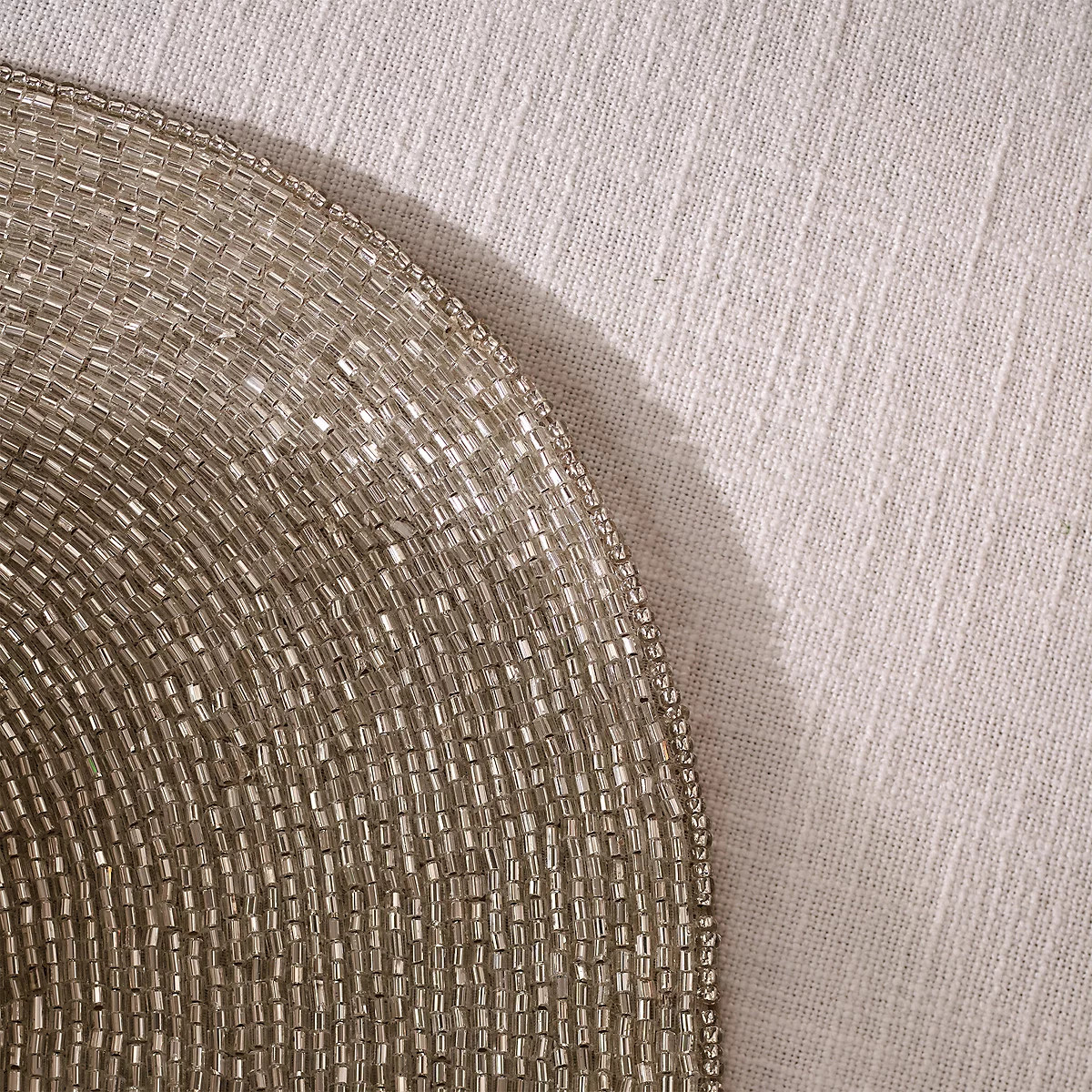 Silver Beaded Oval Placemats – Set of 2 | The White Company UK & ROW