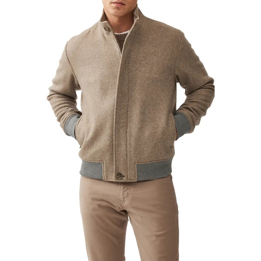 Rodd & Gunn Lake Taylor Bomber Jacket in Fawn at Nordstrom Rack, Size X-Large | Nordstrom Rack