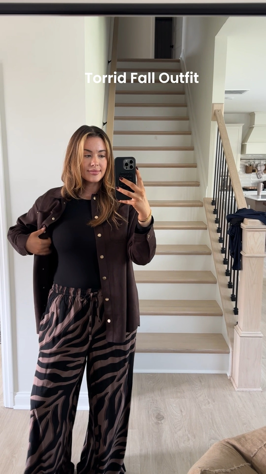 Casual brown fall outfit for layering! Wearing 12 (0) in the pants, top & shacket! 🤎

#LTKStyleTip #LTKTall #LTKMidsize