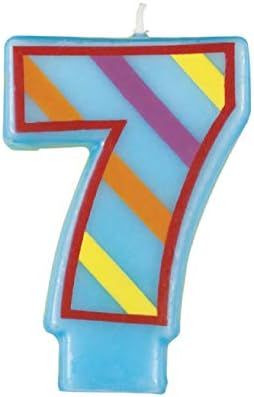 Decorative Striped Number 7 Birthday Candle | Amazon (US)