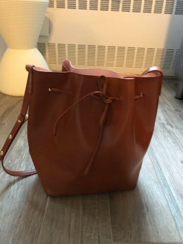 Mansur Gavriel Large Leather Bucket Bag Brown Tan Cognac Pre-Owned  | eBay | eBay US