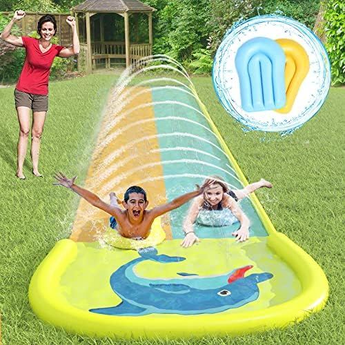 BETPOT Dolphin Slip and Slide for Kids Adults - 20FT Water Slides for Backyard with 2 Bodyboards,... | Amazon (US)