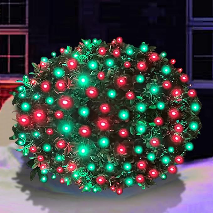 HISHINY LED Christmas Net Lights Outdoor, 5ftx5ft 100LED Green Wire, Connectable Bush Mesh Net Li... | Amazon (US)