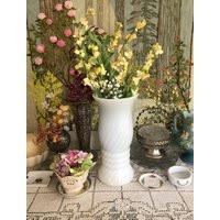 White Milk Glass Vase For Wedding Flower Centerpiece Bouquet Vintage Antique Vases Decor | Etsy (US)