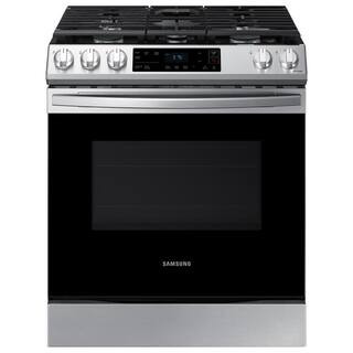 Samsung 30 in. 6.0 cu. ft. Slide-In Gas Range with Self-Cleaning Oven in Stainless Steel NX60T811... | The Home Depot
