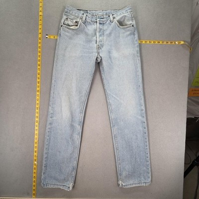 VTG Levis 501 Jeans Mens Light Wash Blue Straight Altered Hem USA Fits 28x31 | eBay US