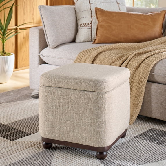 Better Homes & Gardens Ambrose Storage Ottoman, Heather Wheat | Walmart (US)