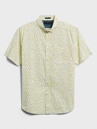 Short Sleeve Standard-Fit Organic Cotton Shirt | Banana Republic Factory