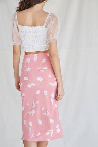 Tulip Floral Midi Skirt | Forever 21 (US)