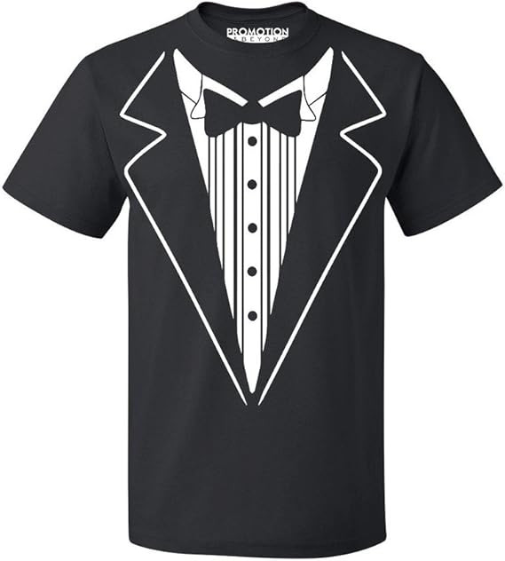 Promotion & Beyond Tuxedo White Funny Men's T-Shirt | Amazon (US)