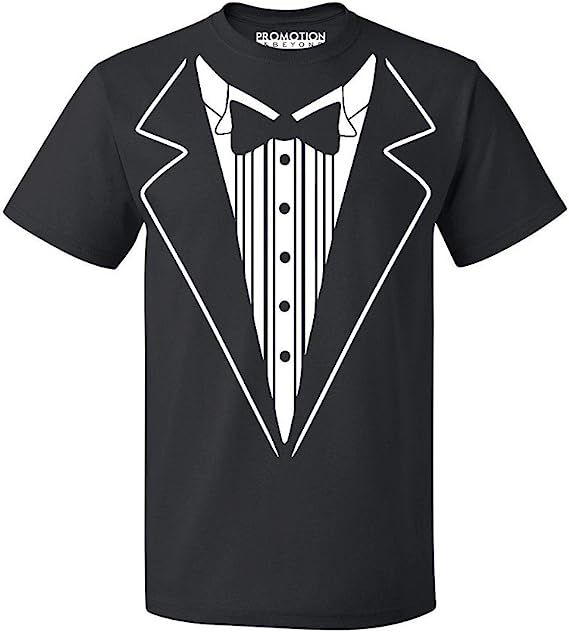 Promotion & Beyond Tuxedo White Funny Men's T-Shirt | Amazon (US)