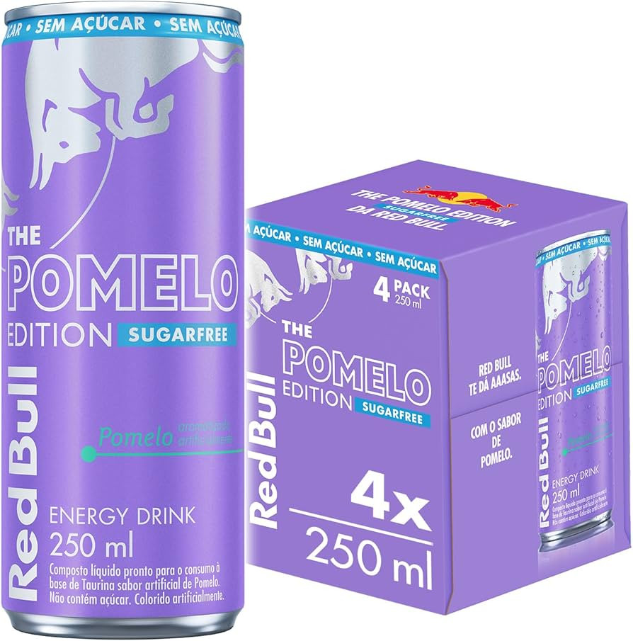 Pack de 4 Latas Red Bull Energético, Pomelo Edition, Sem Açúcar, 250ml | Amazon (BR)