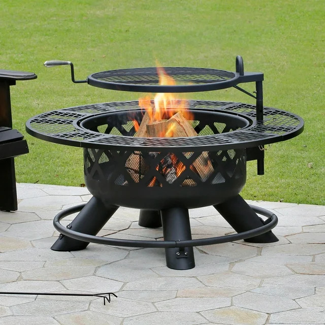 Big Horn 40in Ranch Fire Pit, with Cover | Walmart (US)