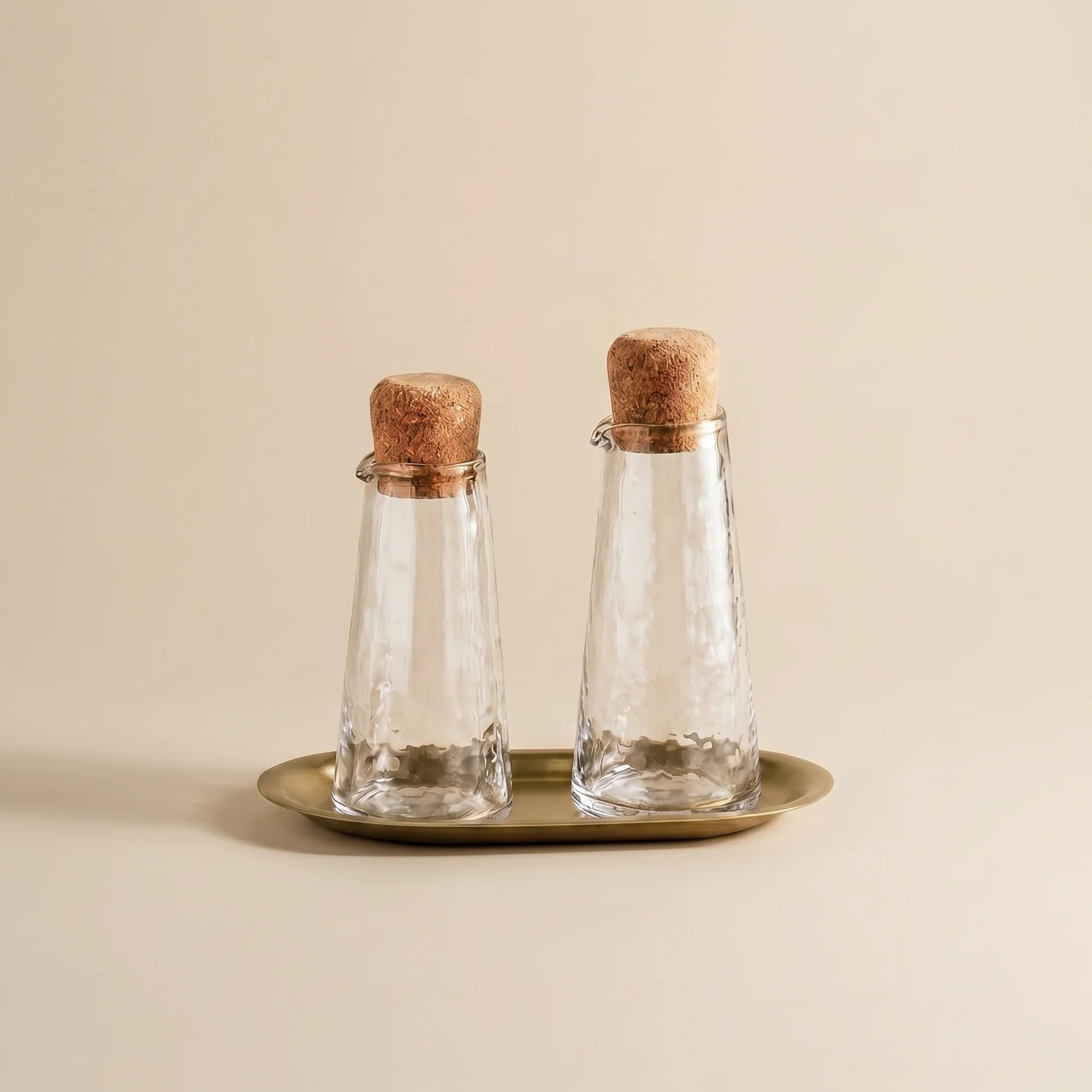 Glass Carafe Set with Brass Tray
 \u2013 Cove Home | Cove Home
