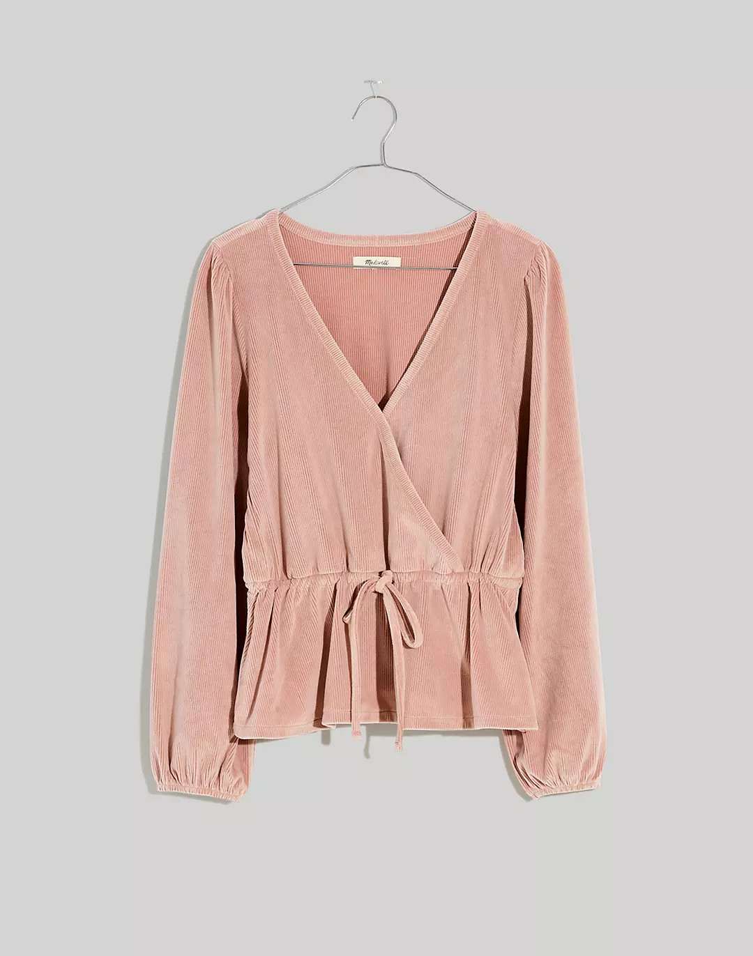 Corduroy Tie-Front Faux-Wrap Top | Madewell