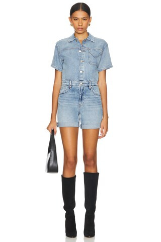 Hudson Jeans Short Sleeve Romper in Ocean Waters from Revolve.com | Revolve Clothing (Global)