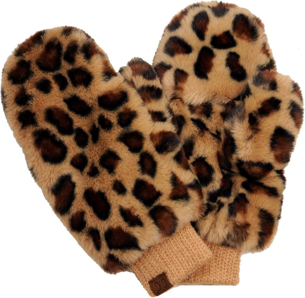 C.C Women's Faux Fur Wrist Length Fingerless Sherpa Lined Convertible Mittens Gloves | Amazon (US)