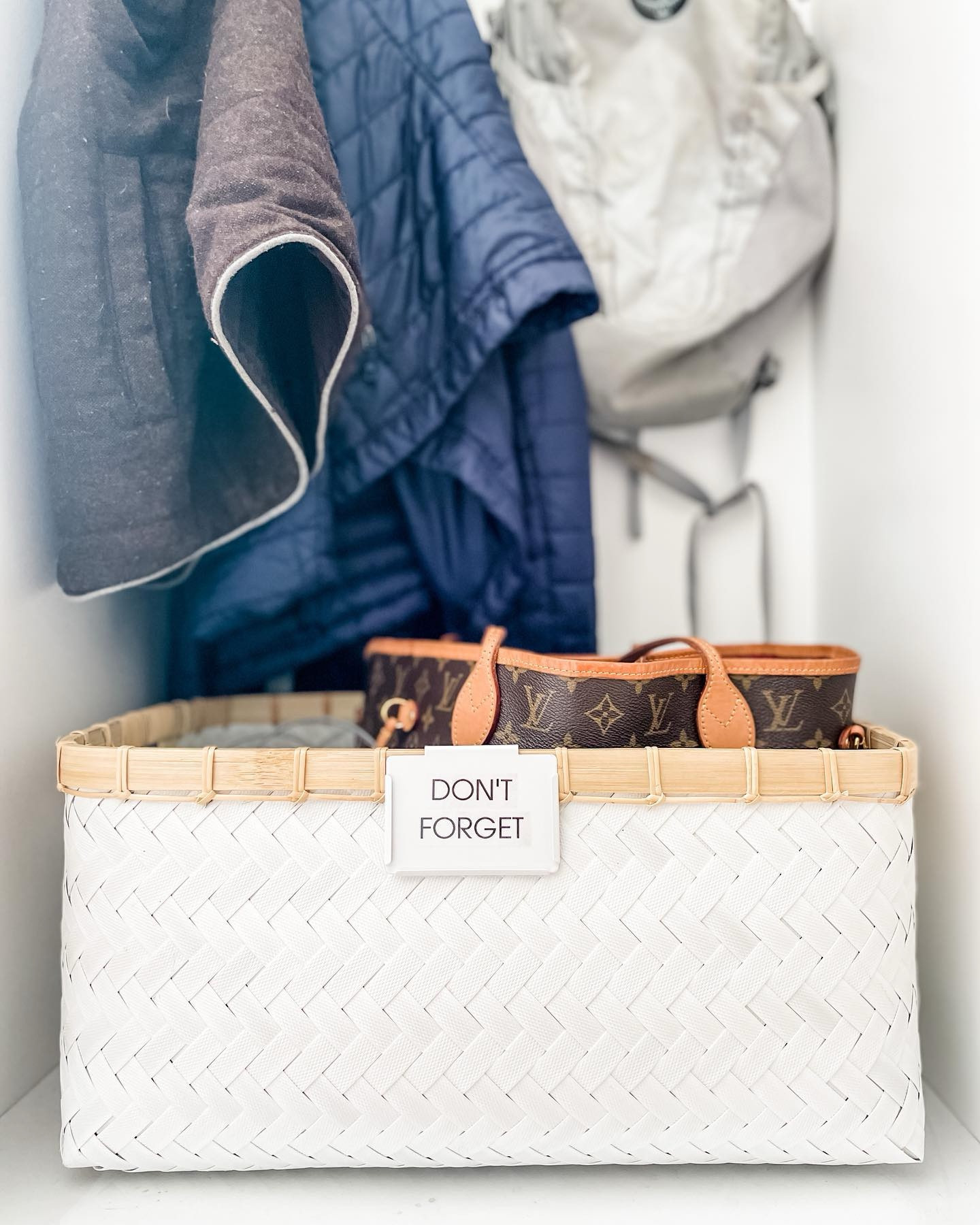 This mudroom is organized + ready for that Summer sun! 

With school related items hidden away for the foreseeable future, easy to wipe @exactmats protecting all surfaces and a dedicated @thecontainerstore bin for tomorrow’s essentials, it’s time to get outside and soak up the ☀️!