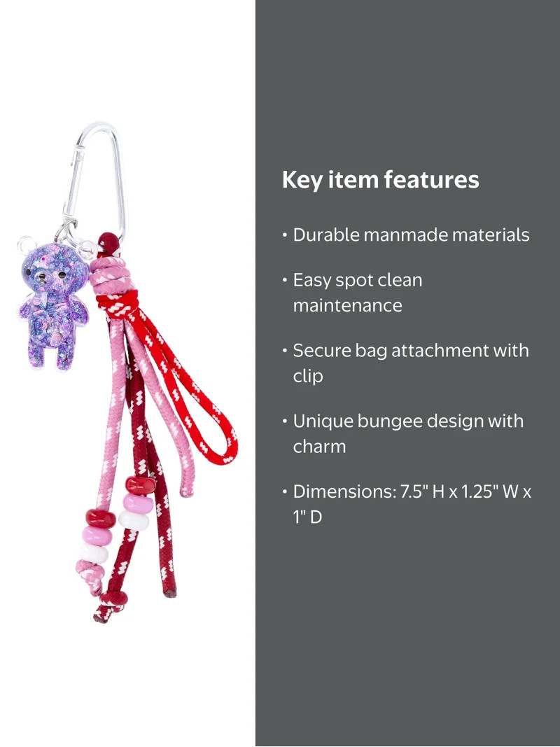 No Boundaries Women's Hands Free Bag Charm, Burgundy Bungee | Walmart (US)