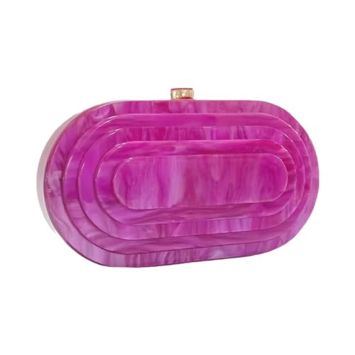 GSYPS Acrylic Clutch Purse Marbled Evening Handags Elegant Shoulder Bag for Wedding Cocktail Party Prom Fuchsia | Amazon (US)