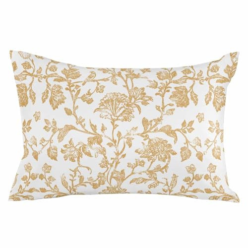 Outdoor Waterproof Pillow Covers French Country Retro Floral Decorative Throw Pillow Protectors, Ginger Seamless Flower Pillowcase Cushion Cases for Patio Sofa Garden Couch,20x12IN,Pack of 2 | Amazon (US)